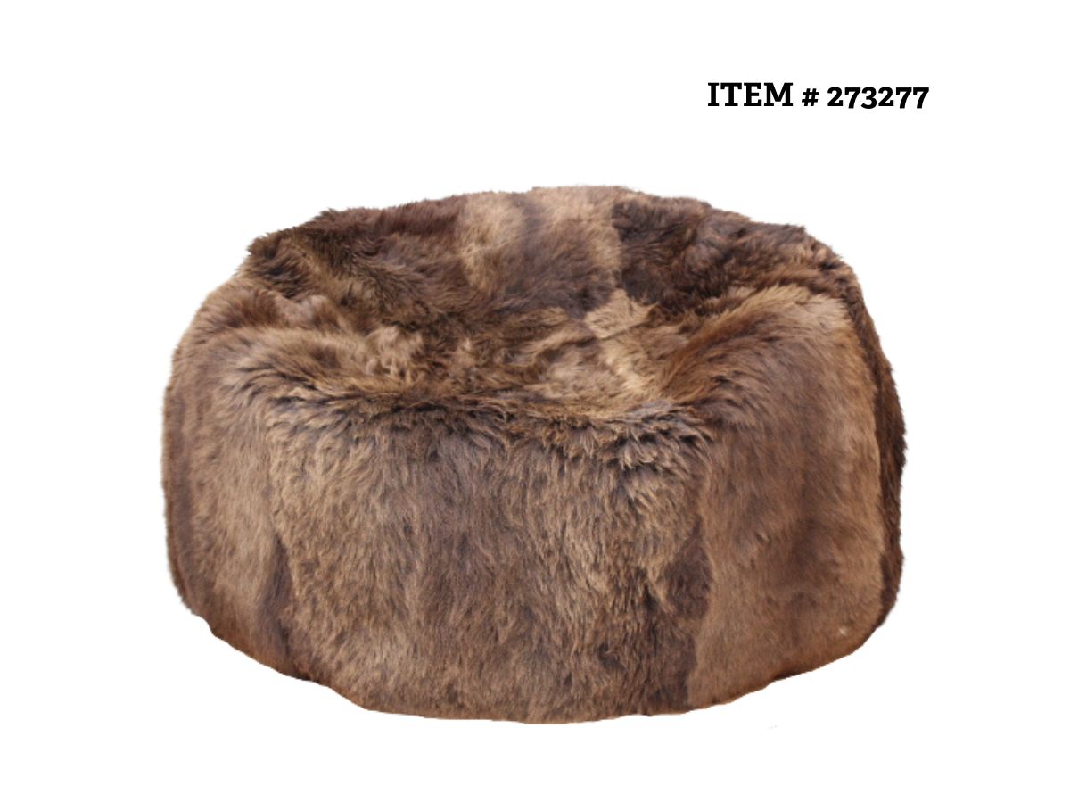 Long Wool Bean Bag Natural Coloured