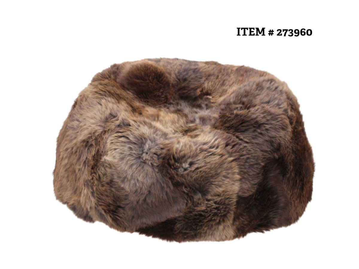 Long Wool Bean Bag Natural Coloured