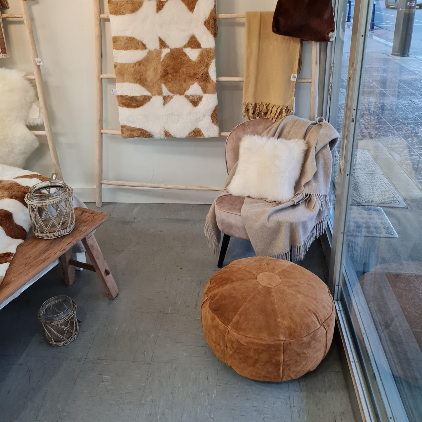 Leather Ottoman
