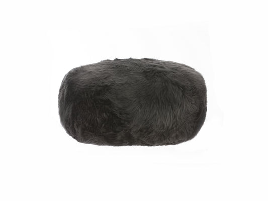 Long Wool Pouf - Steel - 50% OFF