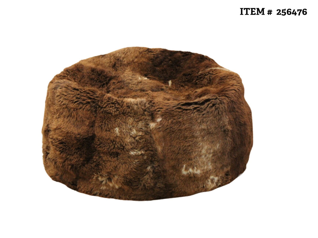 New Zealand Longwool Sheepskin Bean Bag • Natural Coloured # 256476