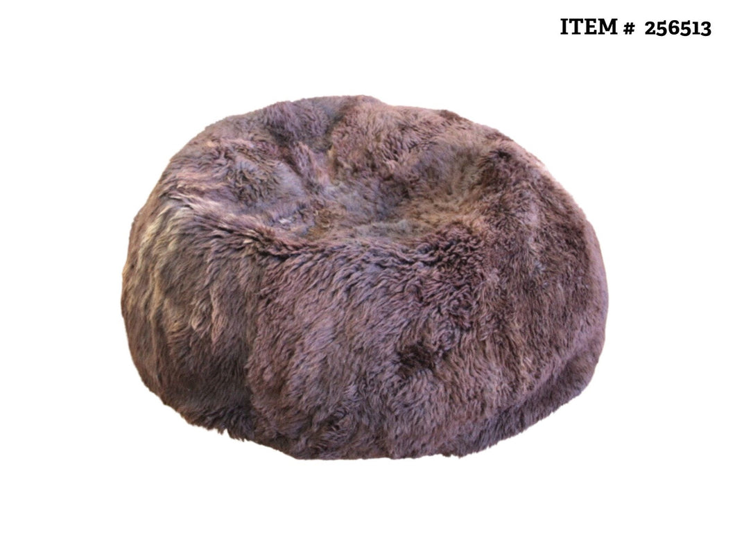 New Zealand Longwool Sheepskin Bean Bag • Natural Coloured # 256513