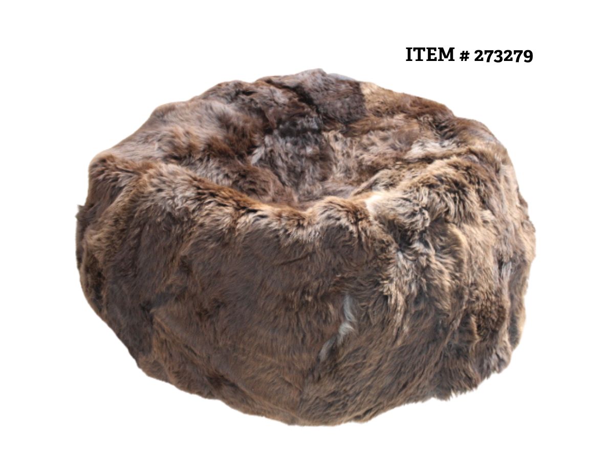 Long Wool Bean Bag Natural Coloured