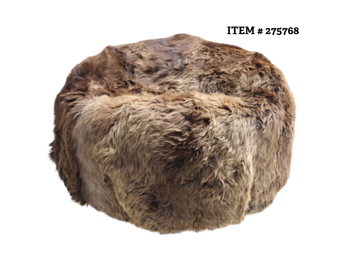 Long Wool Bean Bag Natural Coloured