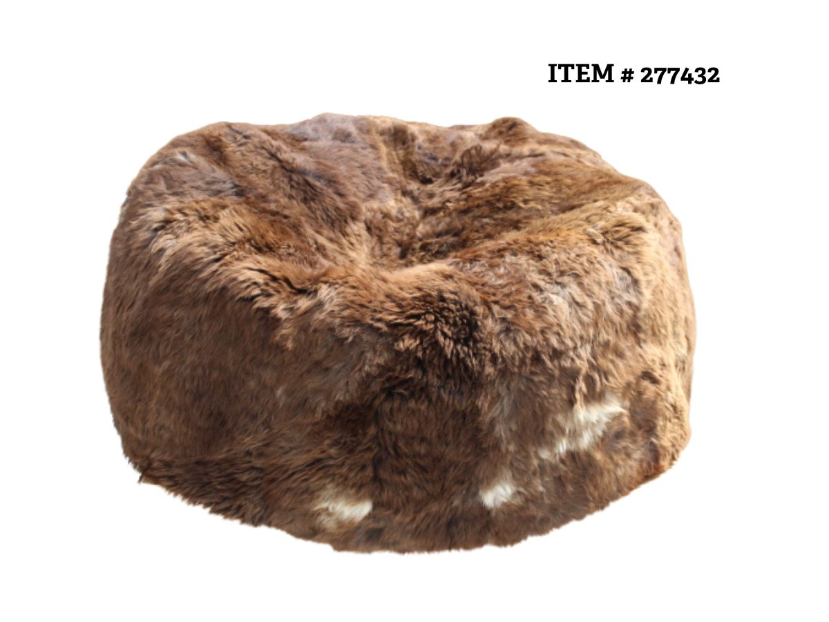 Long Wool Bean Bag Natural Coloured