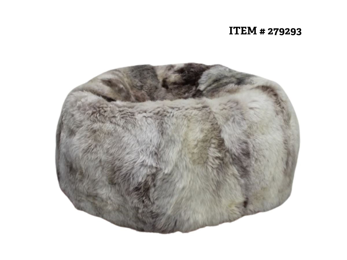 Long Wool Bean Bag Natural Coloured