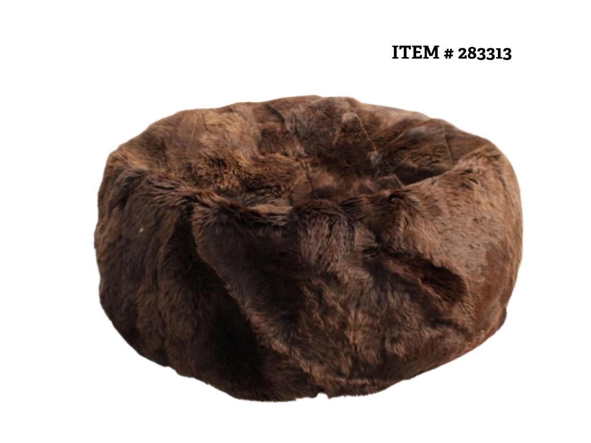 Long Wool Bean Bag Natural Coloured