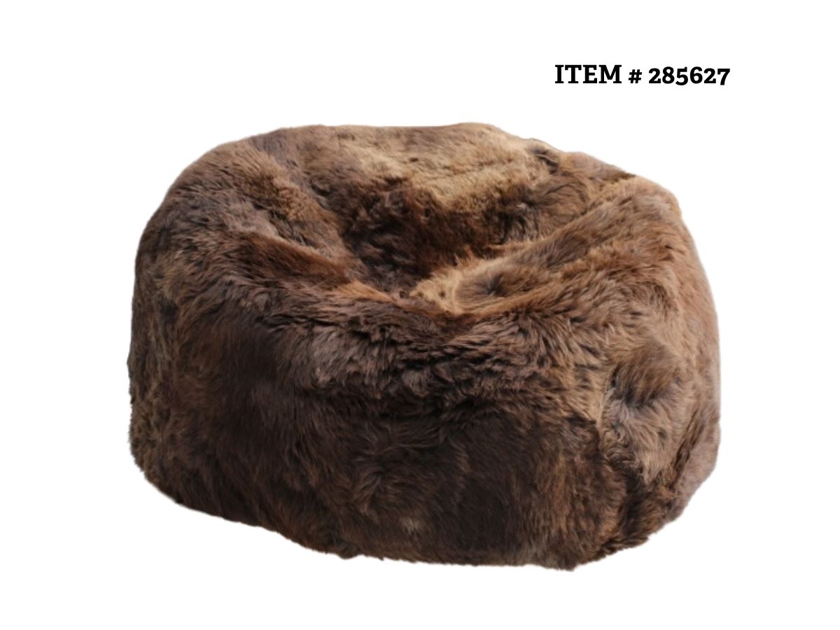Long Wool Bean Bag Natural Coloured