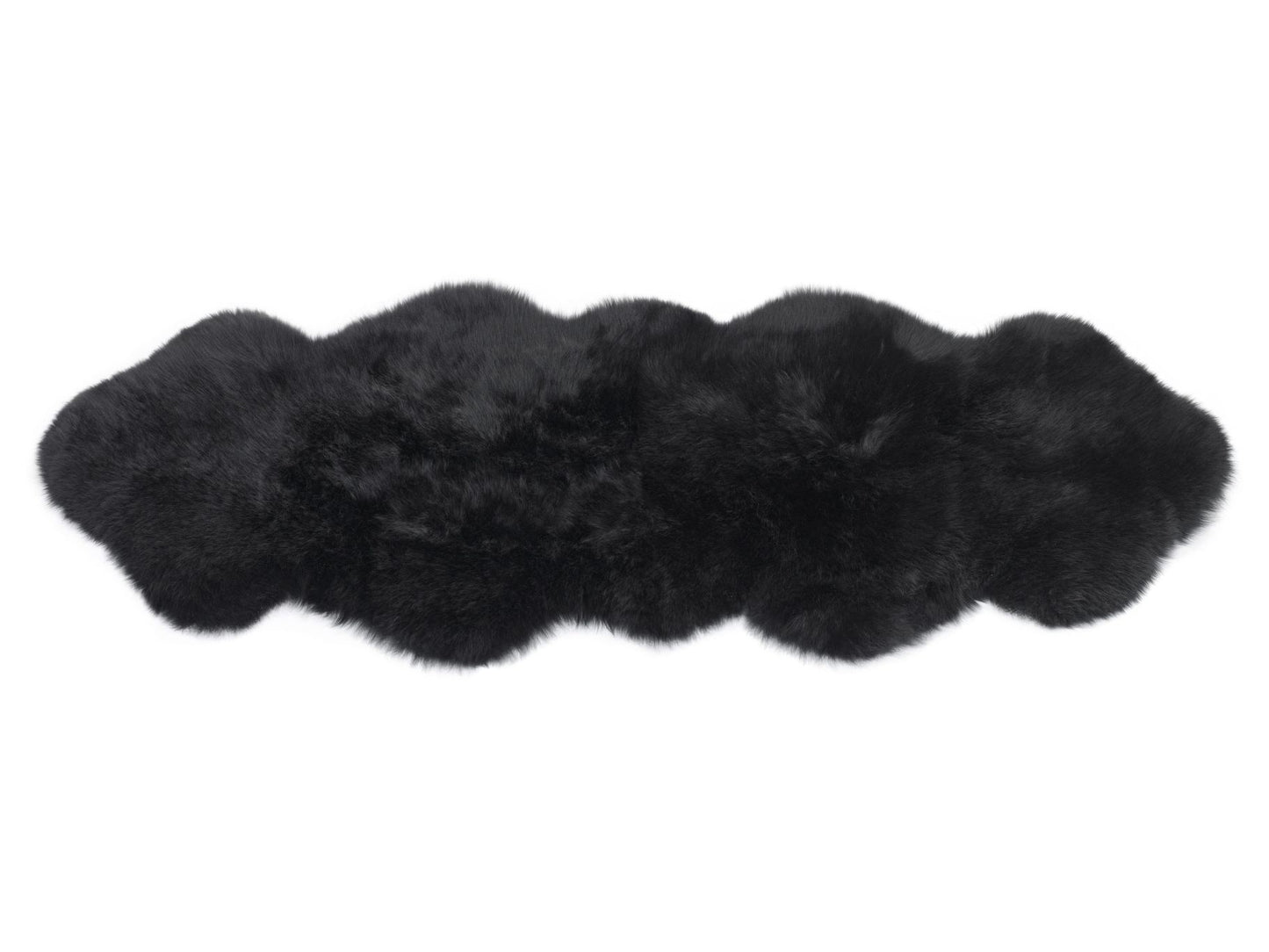 Long Wool Double Rug - Black