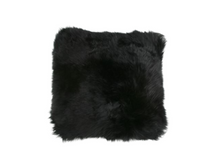 Load image into Gallery viewer, Longwool Sheepskin Cushion • Black
