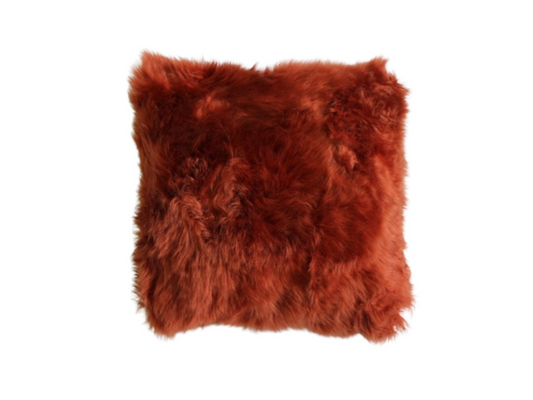 Long Wool Cushion - Rust