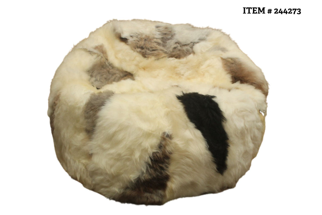 Lhasa Longwool Sheepskin Bean Bag • Natural # 244273